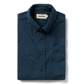 material shot of The Jack in Prussian Blue Oxford folded