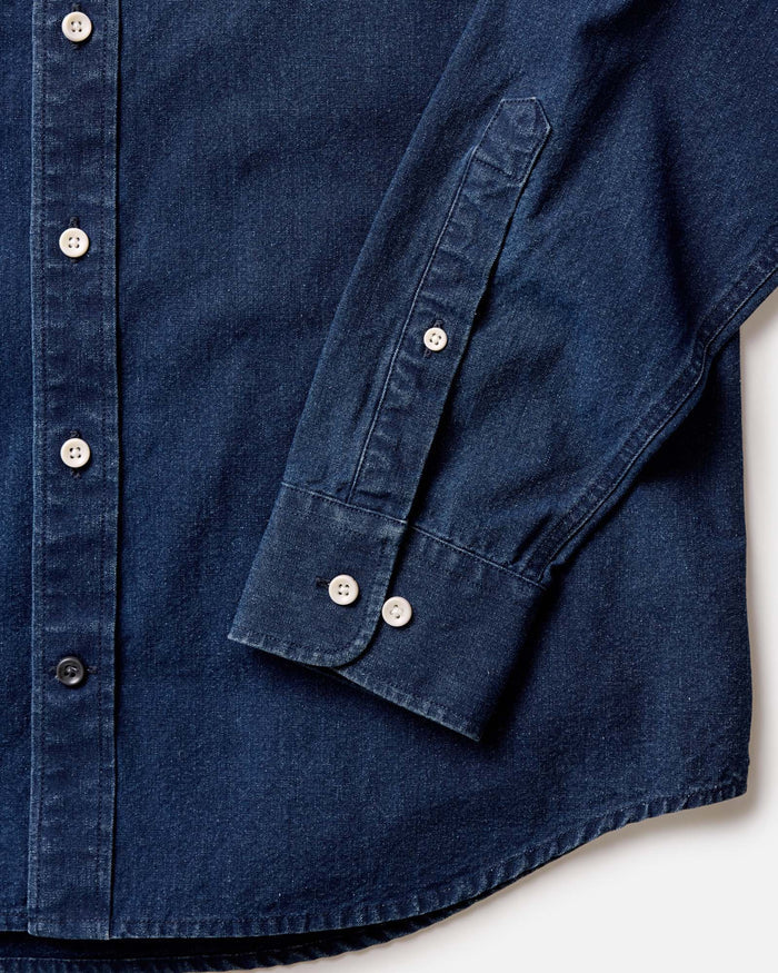 flatlay of The Jack in Indigo Oxford, in full