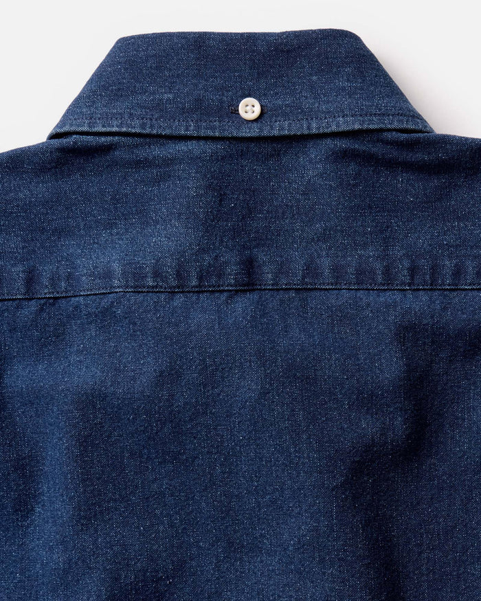 material shot of the pocket on The Jack in Indigo Oxford