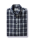 folded flatlay of The Jack in Rinsed Indigo Plaid