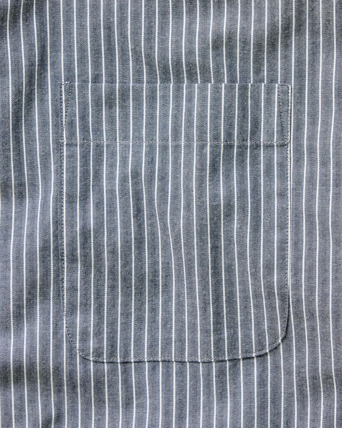 flatlay of The Jack in Rinsed Indigo Stripe