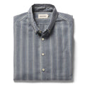 folded layflat of The Jack in Sky Blue Chambray Stripe