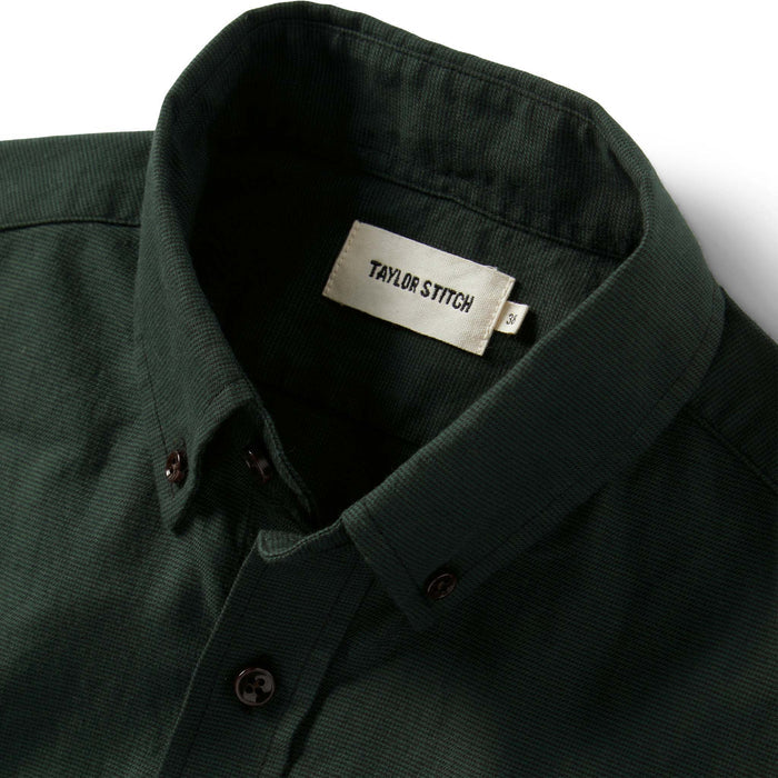 material shot of the collar on The Jack in Spruce Houndstooth Check