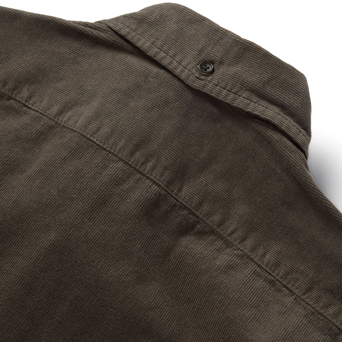 material shot of the back of  the collar on The Jack in Walnut Cord