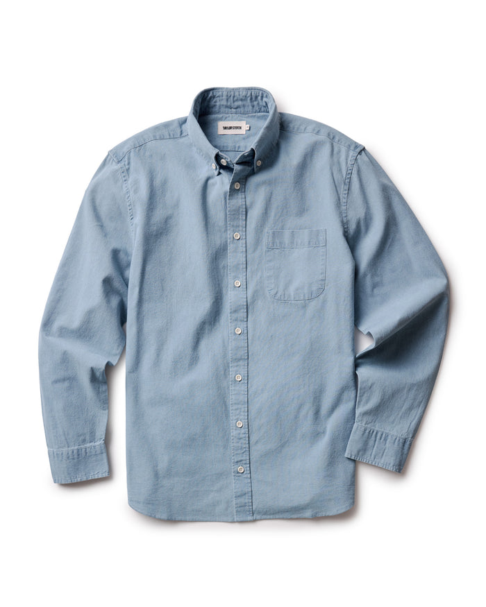flatlay of The Jack in Washed Indigo Oxford
