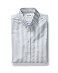 folded flatlay of The Jack in White Stripe Oxford