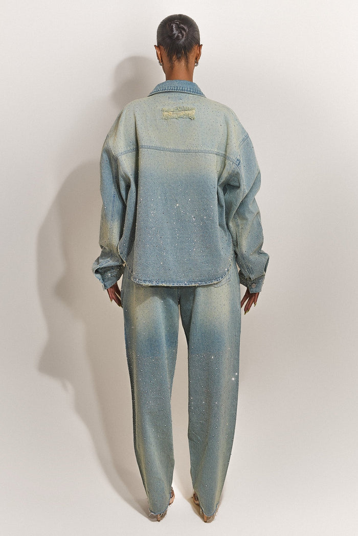 The Kai Rhinestone Jeans in Blue