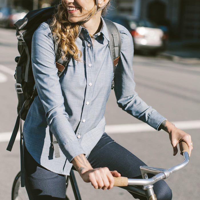 The Katherine in Blue Merino 4S Chambray