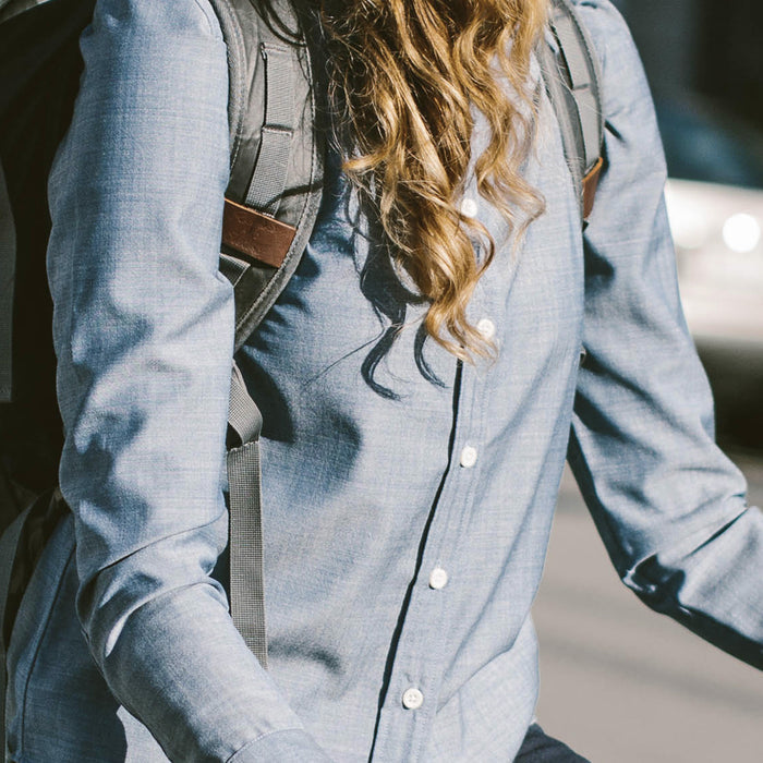 The Katherine in Blue Merino 4S Chambray