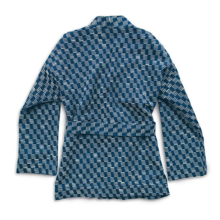 The Kimono in Indigo Dyed Jacquard