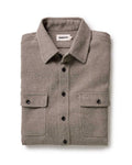 folded flatlay of The Ledge Shirt in Army Linen Tweed