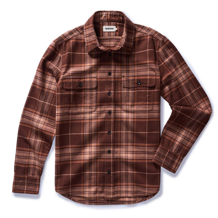 flatlay of The Ledge Shirt in Chestnut Plaid