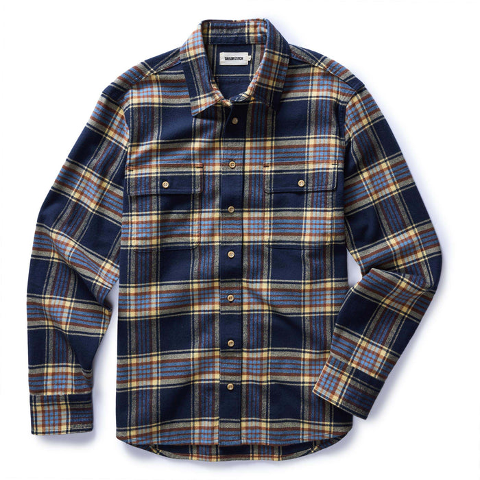 flatlay of The Ledge Shirt in River Plaid