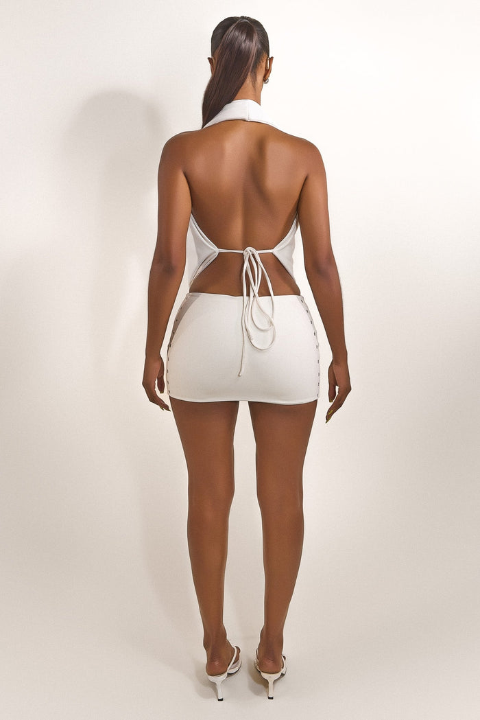 The Leia Top in Stone Eyelet