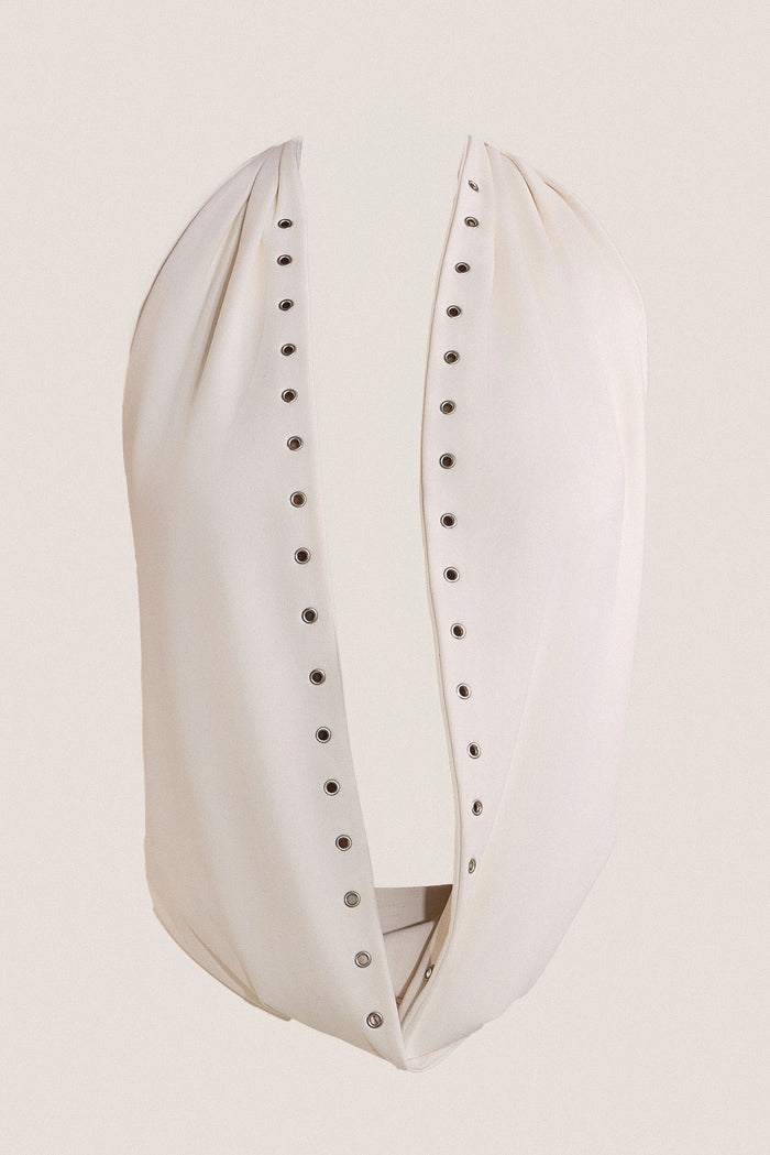 The Leia Top in Stone Eyelet