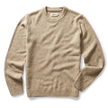 flatlay of The Lodge Sweater in Sand Donegal