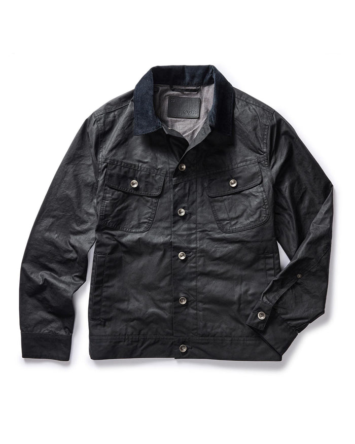 flatlay of The Long Haul Waxed Canvas Jacket in Coal