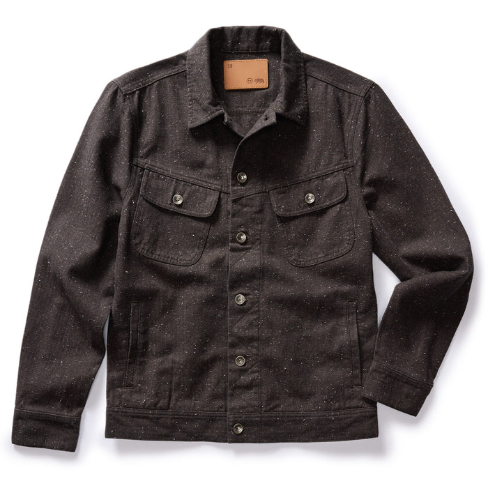flatlay of The Long Haul Jacket in Peat Nep Herringbone