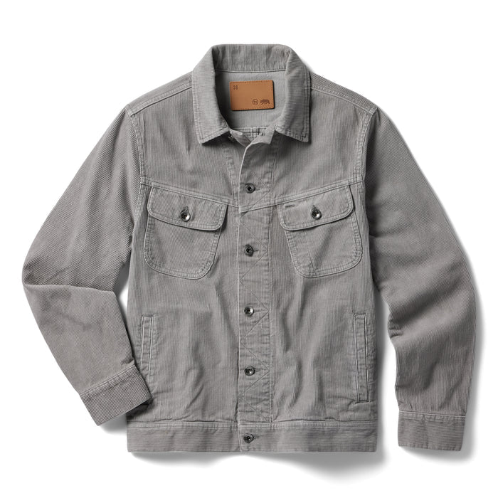 flatlay of The Long Haul Jacket in Steeple Grey Cord
