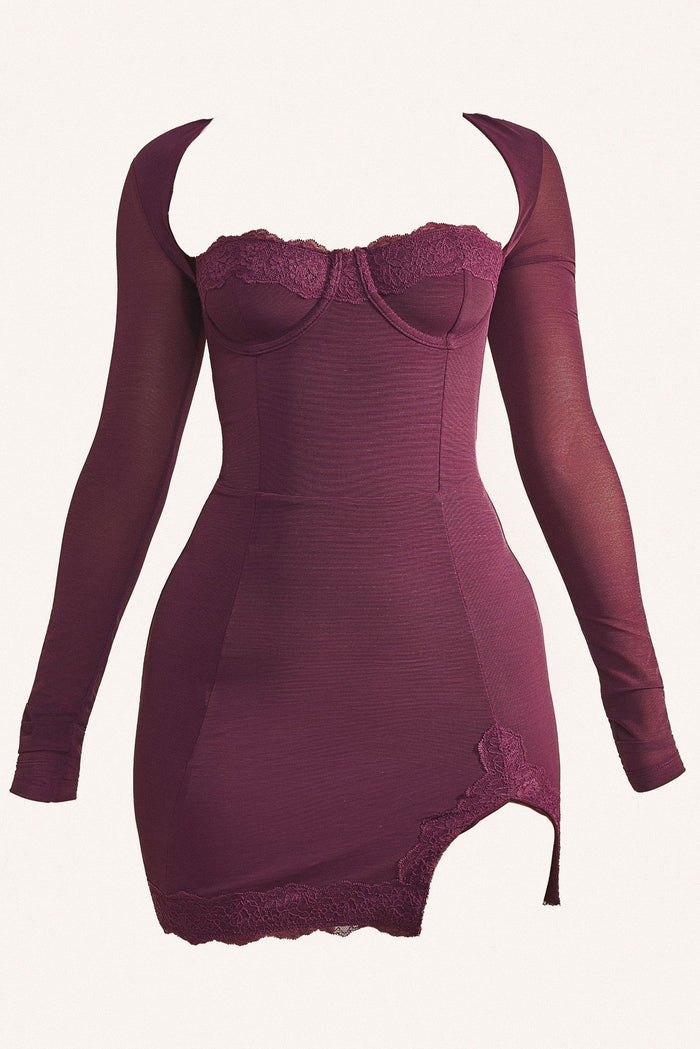 The Long Sleeve Bij Mini in Wine