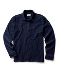 The Long Sleeve Polo in Indigo Knit Stripe