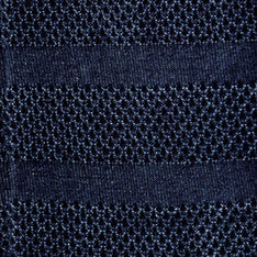 color swatch of The Long Sleeve Polo in Indigo Knit Stripe