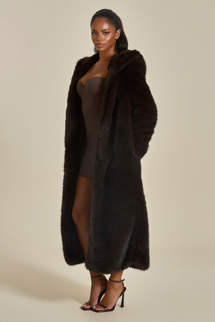 The Maple Maxi Coat in Brown