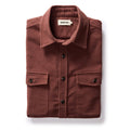 flatlay of The Maritime Shirt Jacket in Black Cherry Moleskin