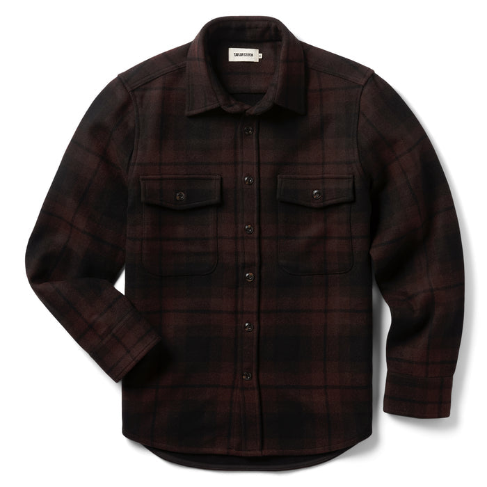 flatlay of The Maritime Shirt Jacket in Carson Plaid