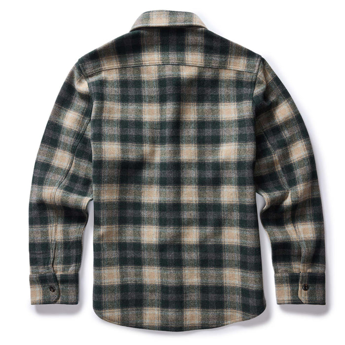 flatlay of The Maritime Shirt Jacket in Dried Pine Plaid, from back