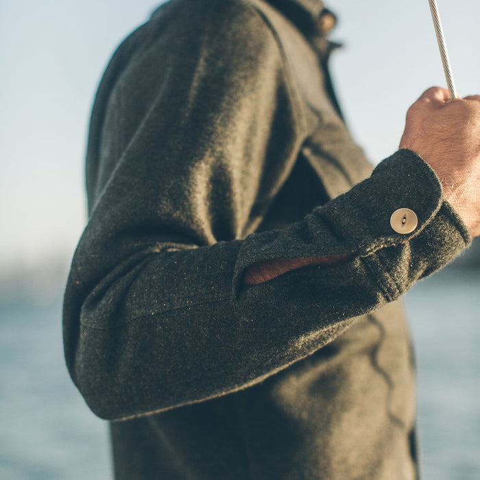 The Maritime Shirt Jacket in Moss Donegal Wool