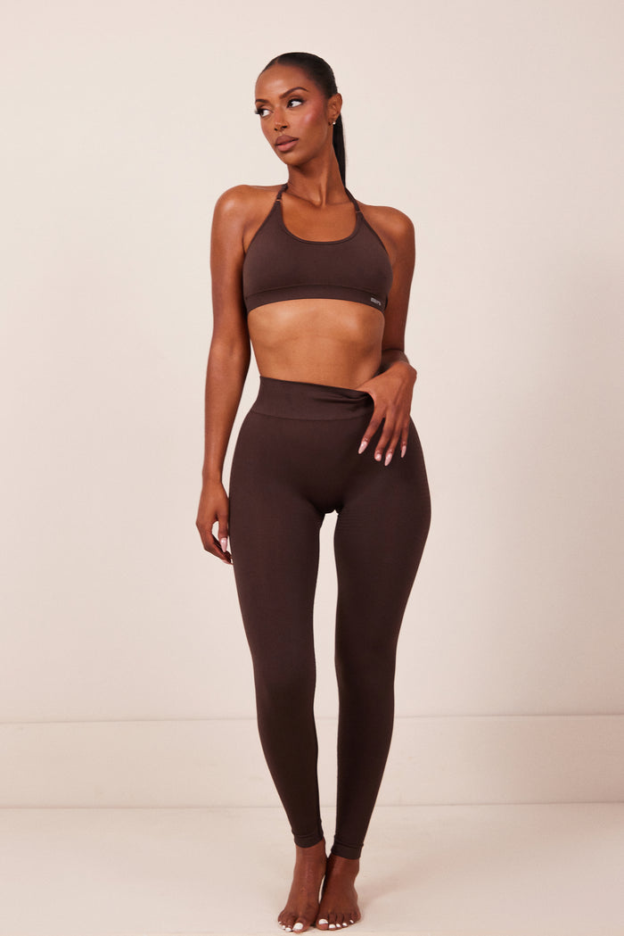 The Mars Seamless Leggings in Brown
