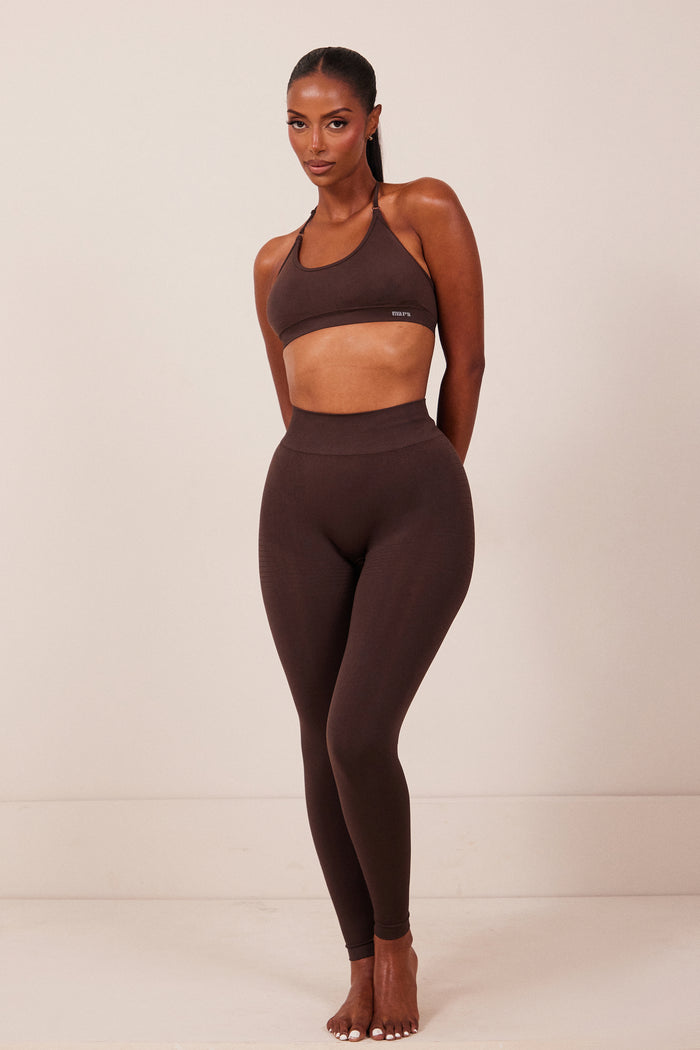 The Mars Seamless Leggings in Brown