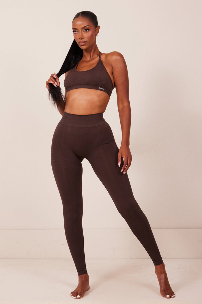 The Mars Seamless Leggings in Brown