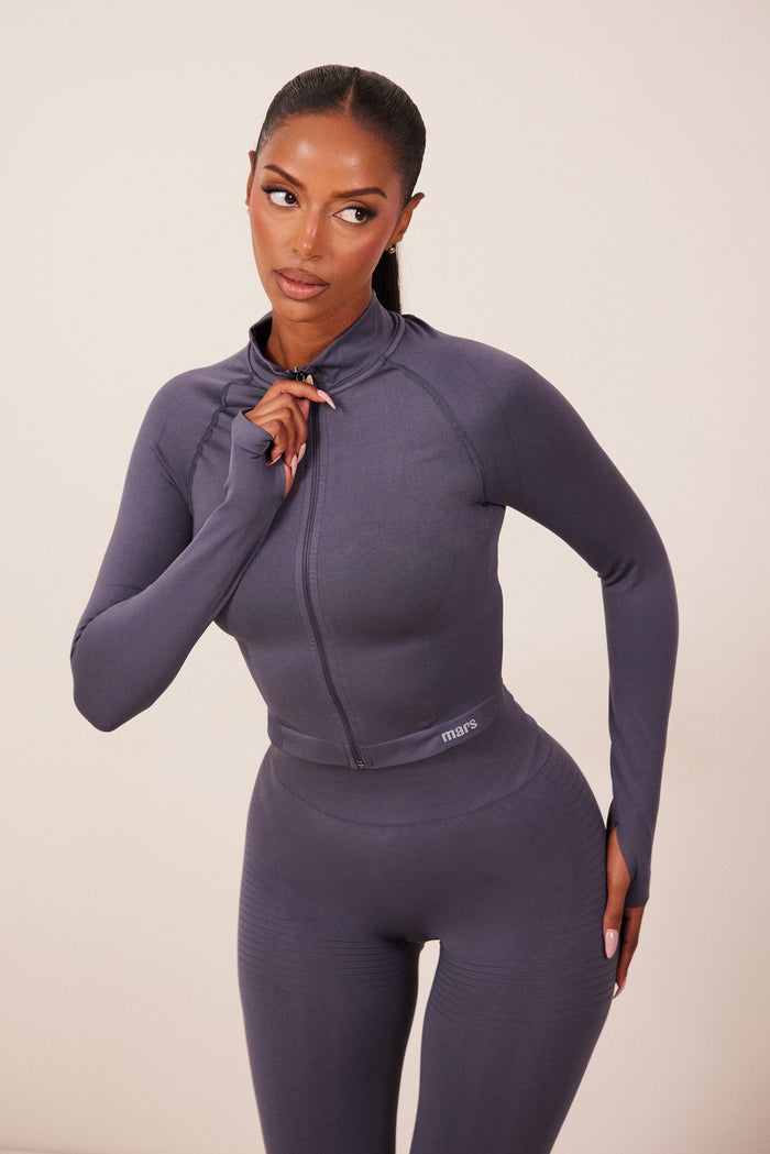 The Mars seamless Zip jacket navy