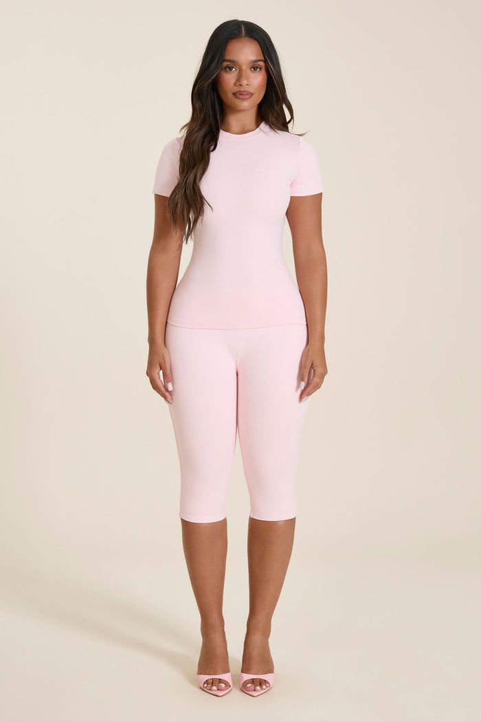 The Maryam Capri Leggings in Baby Pink