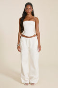 The Matilda Wide Leg Trousers in White