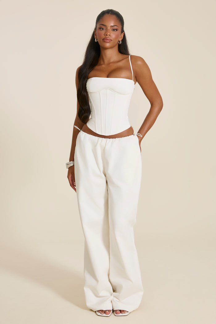 The Matilda Wide Leg Trousers in White