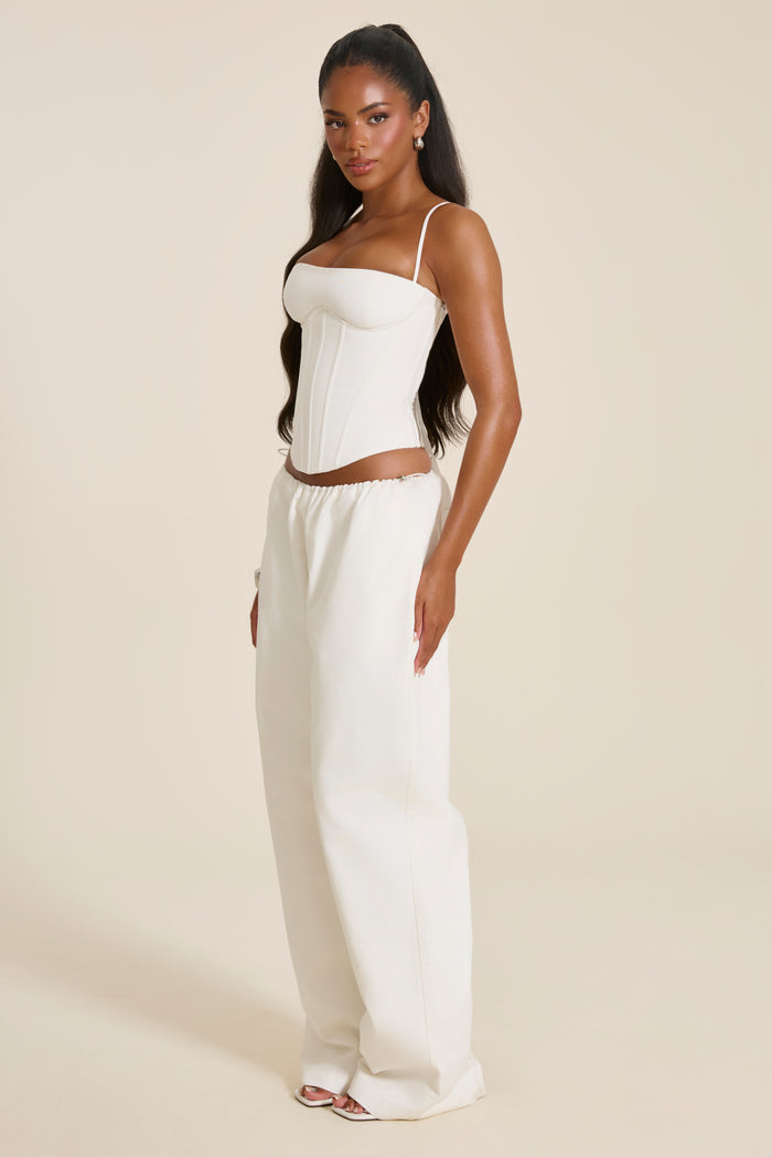 The Matilda Wide Leg Trousers in White