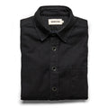 The Mechanic Shirt in Black Reverse Sateen