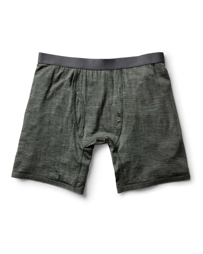 flatlay of The Merino Boxer in Heather Army