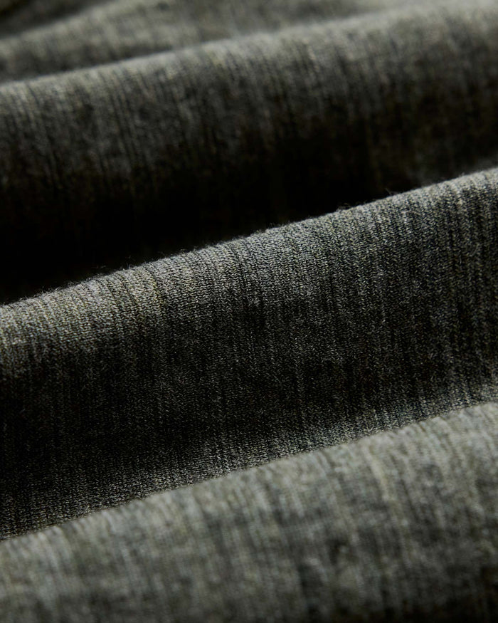 material shot of the fabric on The Merino Boxer in Heather Army