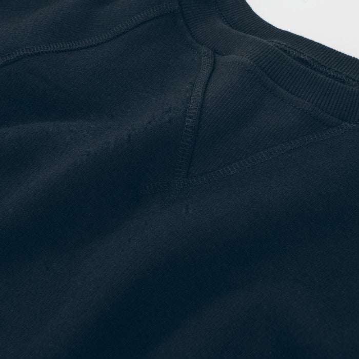 The Merino Crewneck in Black Fleece