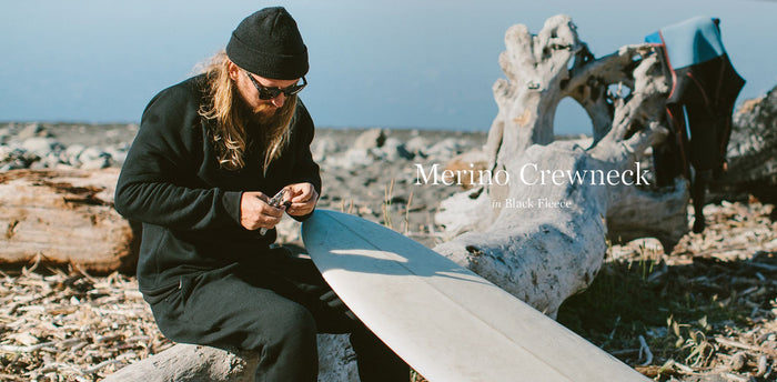 The Merino Crewneck in Black Fleece workshop header