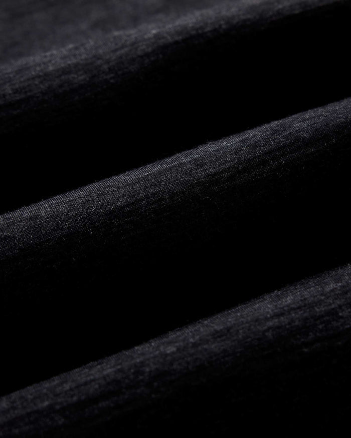 material shot of the fabric on The Merino Long Sleeve Tee in Heather Black