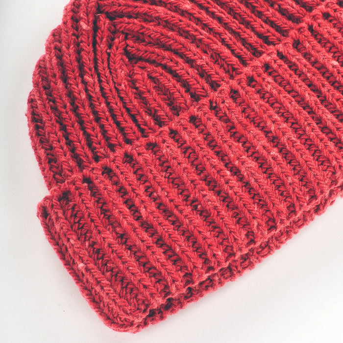 The Merino Wool Beanie in Dusty Red