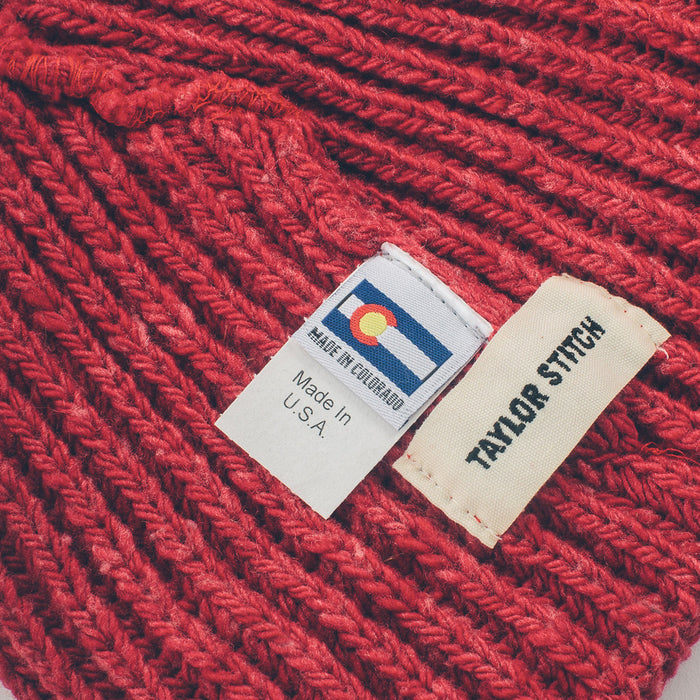 The Merino Wool Beanie in Dusty Red