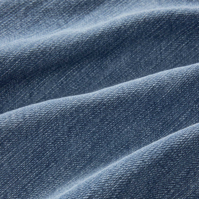 material shot of the fabric on The Milton Pullover in Washed Selvedge Denim