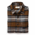 flatlay of The Moto Shirt in Orange Plaid
