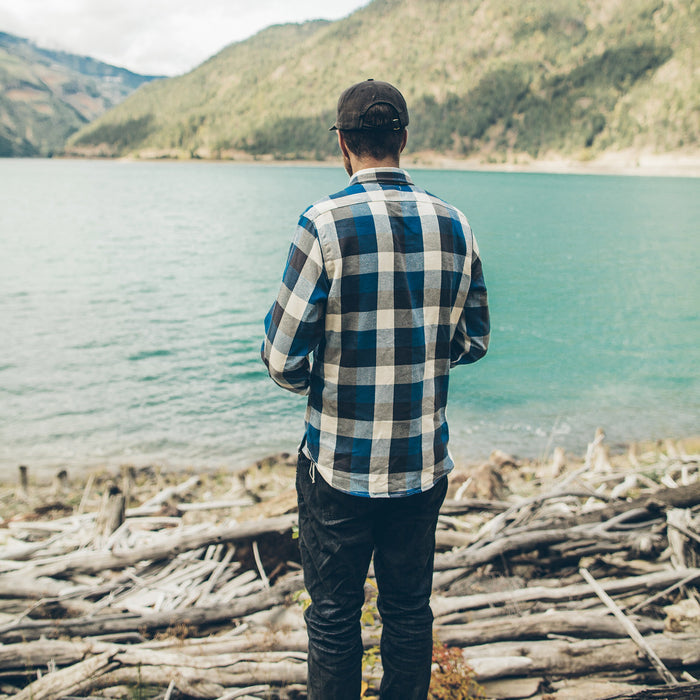 The Moto Utility Shirt in Blue Buffalo Plaid